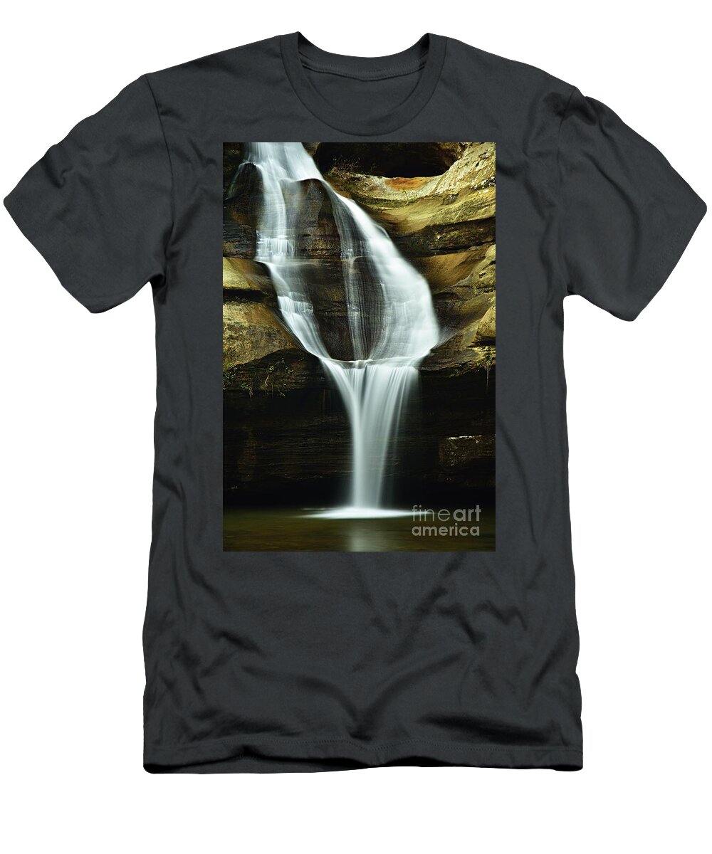 Photography T-Shirt featuring the photograph Cedar Falls Closeup by Larry Ricker