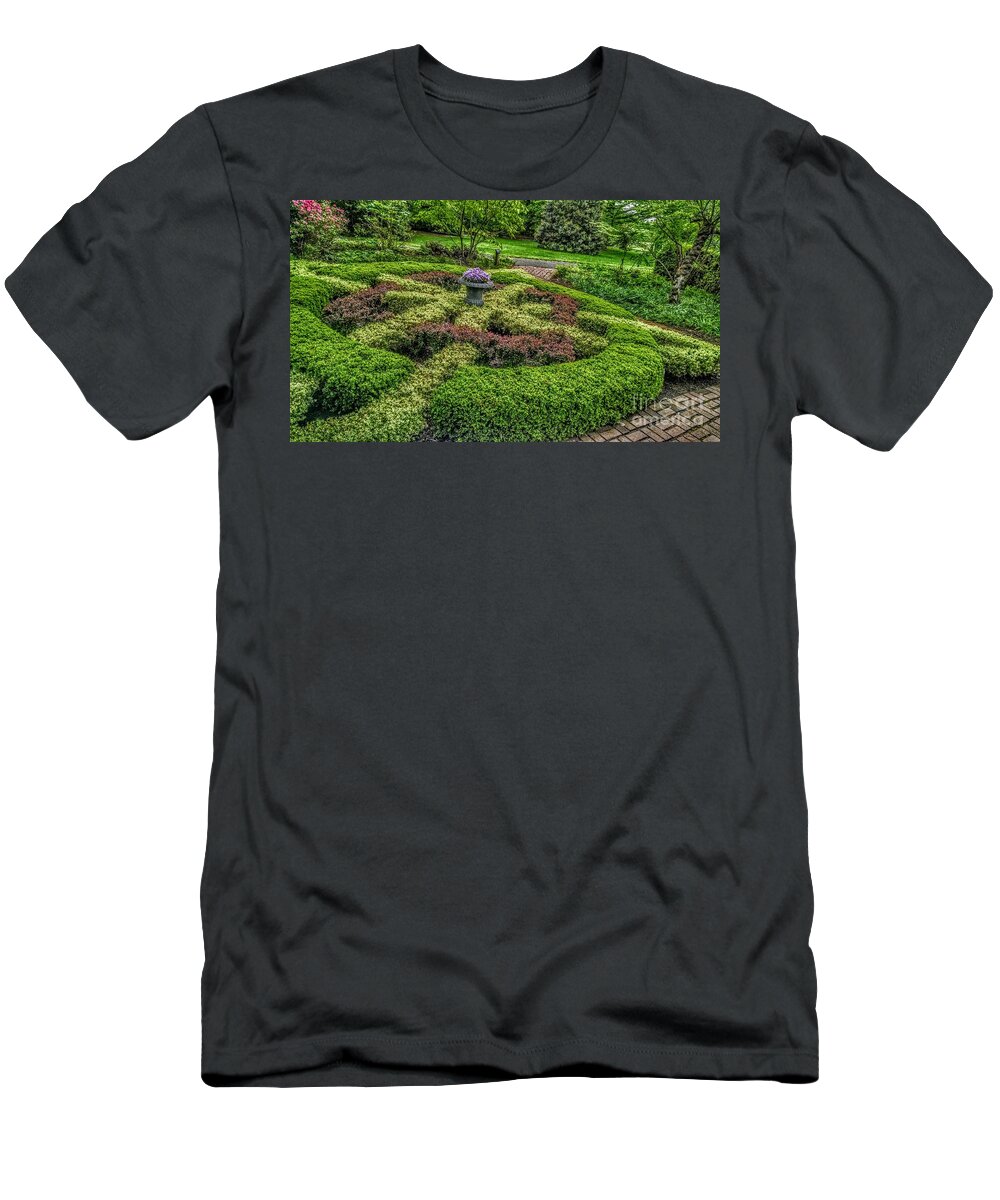 New Jersey T-Shirt featuring the photograph Celtic Topiary at Frelinghuysen Arboretum by Christopher Lotito