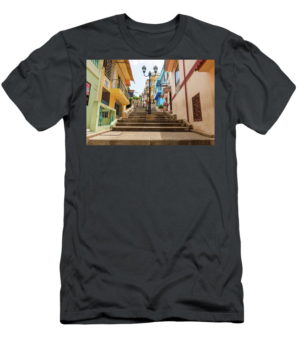 City T-Shirt featuring the photograph Cerro Santa Ana Guayaquil Ecuador by Marek Poplawski