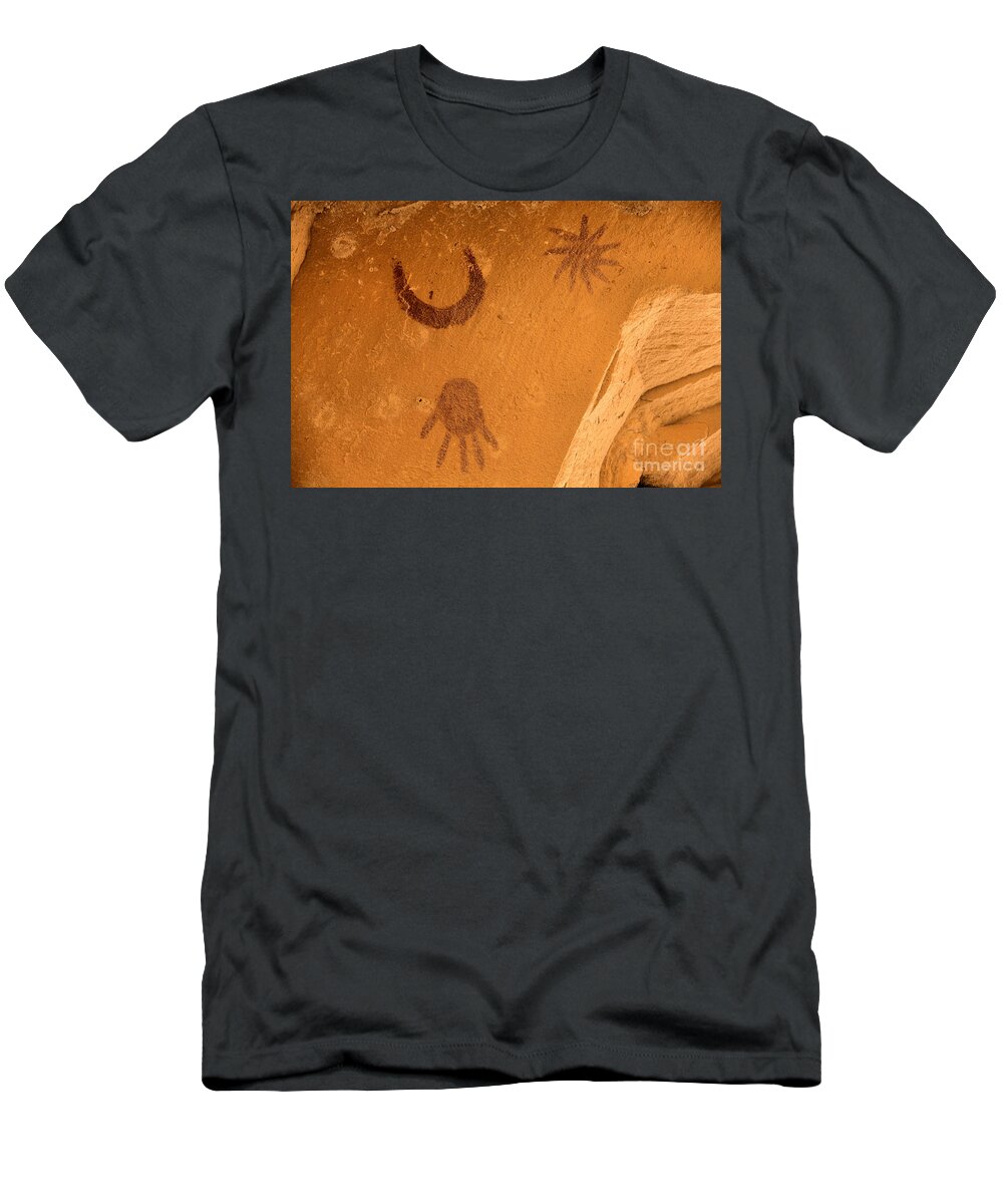 Chaco T-Shirt featuring the photograph Chaco Supernova Petroglyph by Adam Jewell