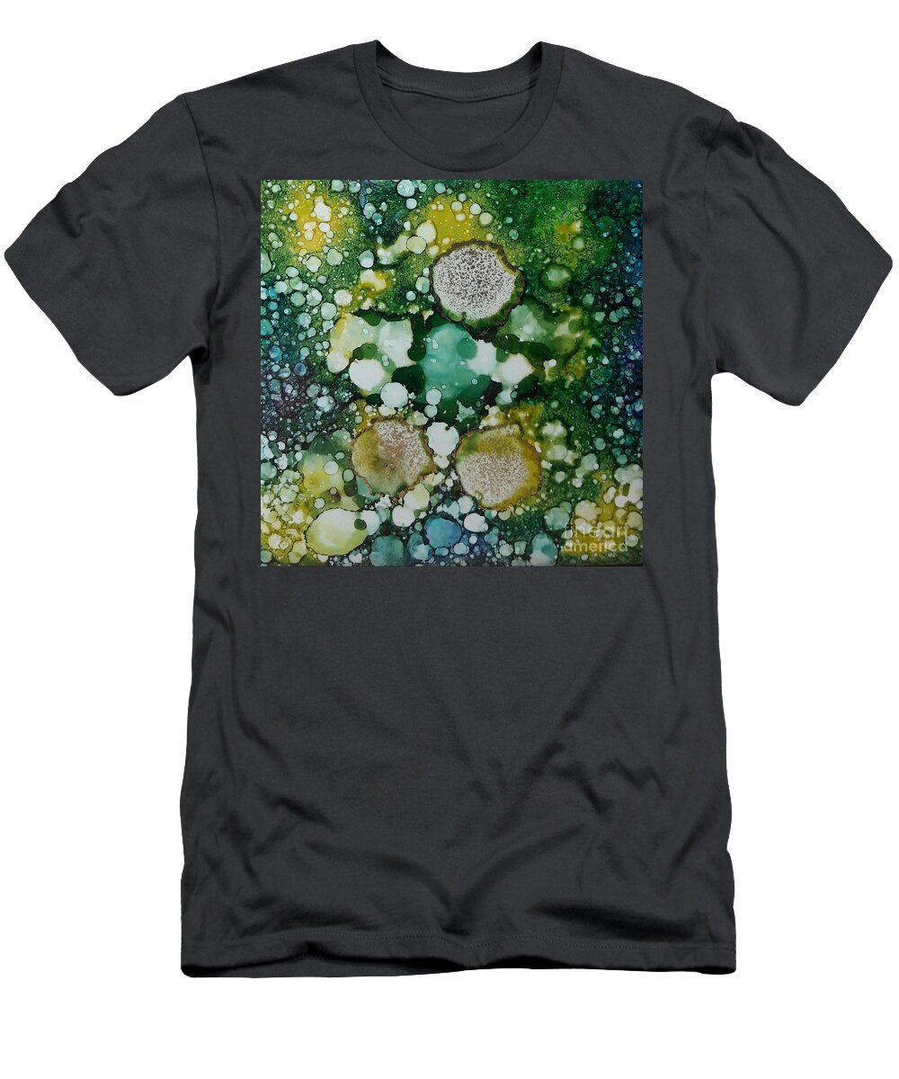 Alcohol T-Shirt featuring the painting Champagne Bubbles2 by Terri Mills
