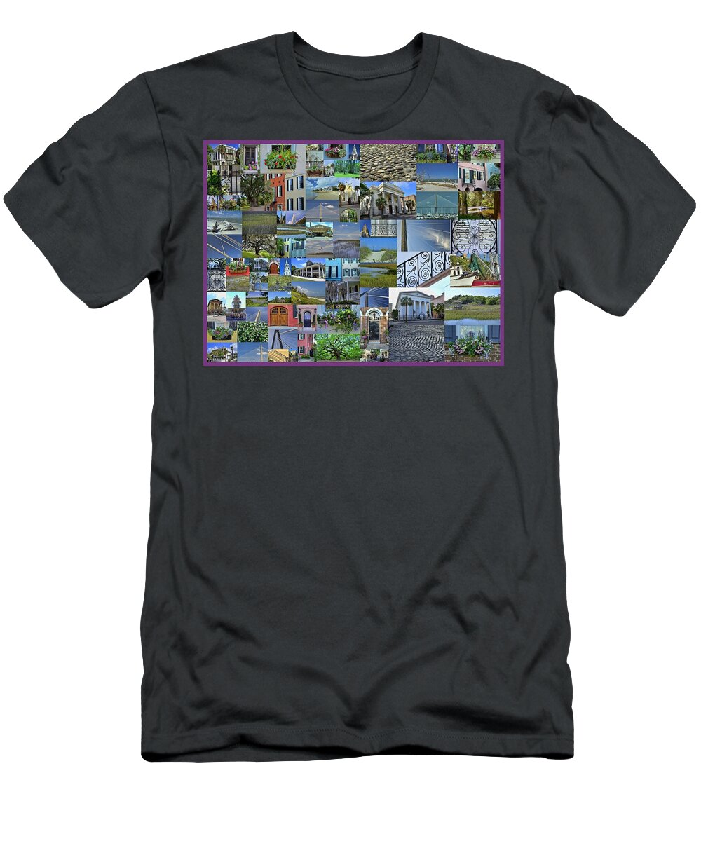 Charleston T-Shirt featuring the photograph Charleston Collage 1 by Allen Beatty