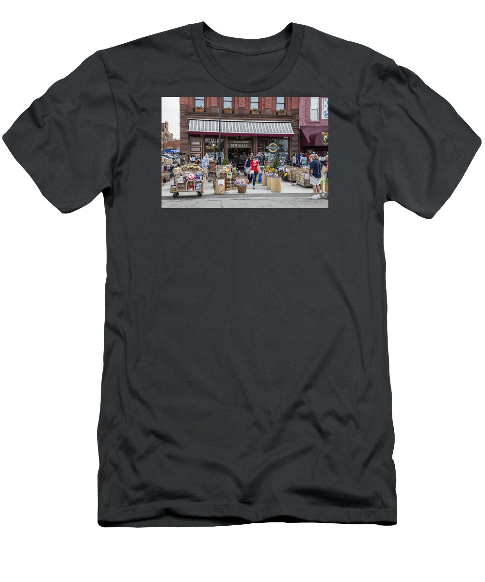  Detroit T-Shirt featuring the photograph Cheese Shop In Detroit by John McGraw