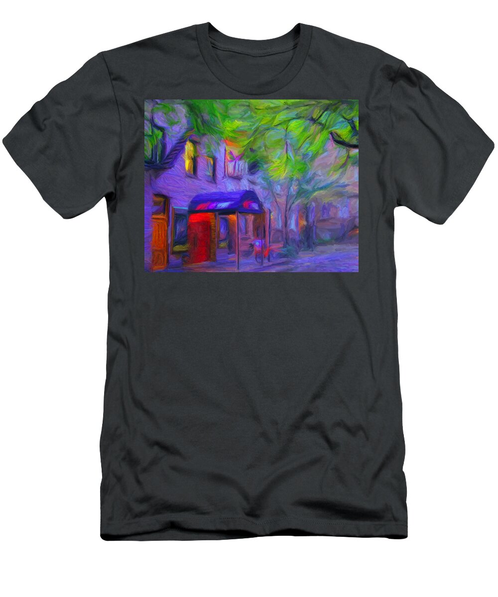 Off Broadway Theater T-Shirt featuring the digital art Cherry Lane Theater by Caito Junqueira