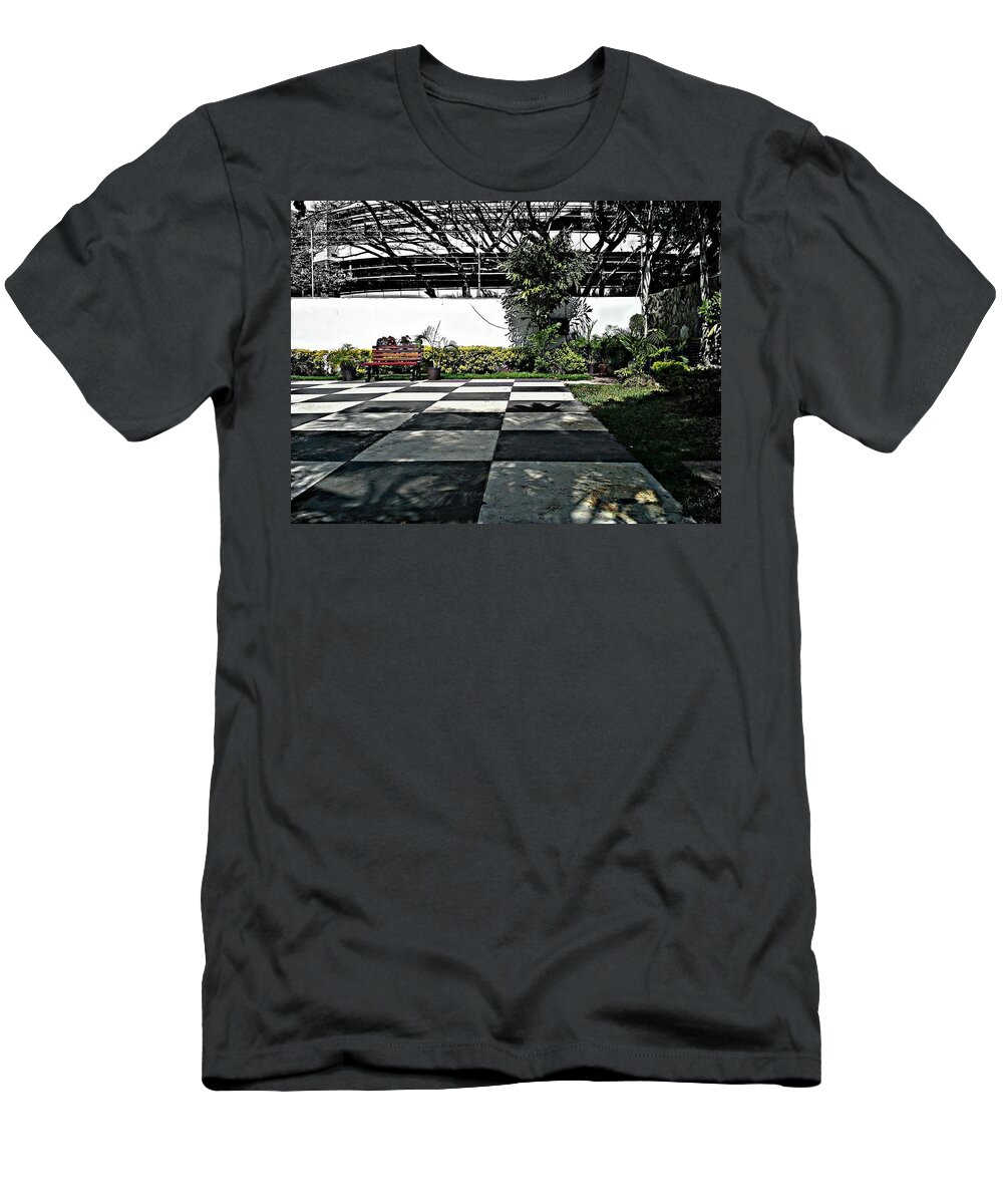 Chess T-Shirt featuring the photograph Chess Floor by Carlos Cloud