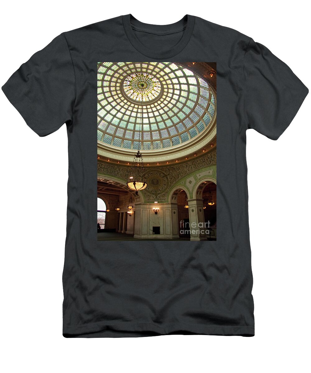 Art T-Shirt featuring the photograph Chicago Cultural Center Dome by David Levin
