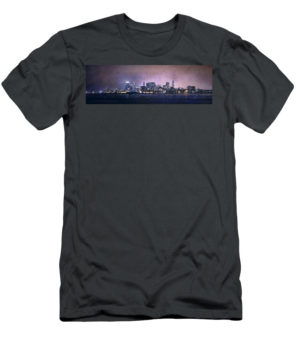 Chicago T-Shirt featuring the photograph Chicago Skyline from Evanston by Scott Norris