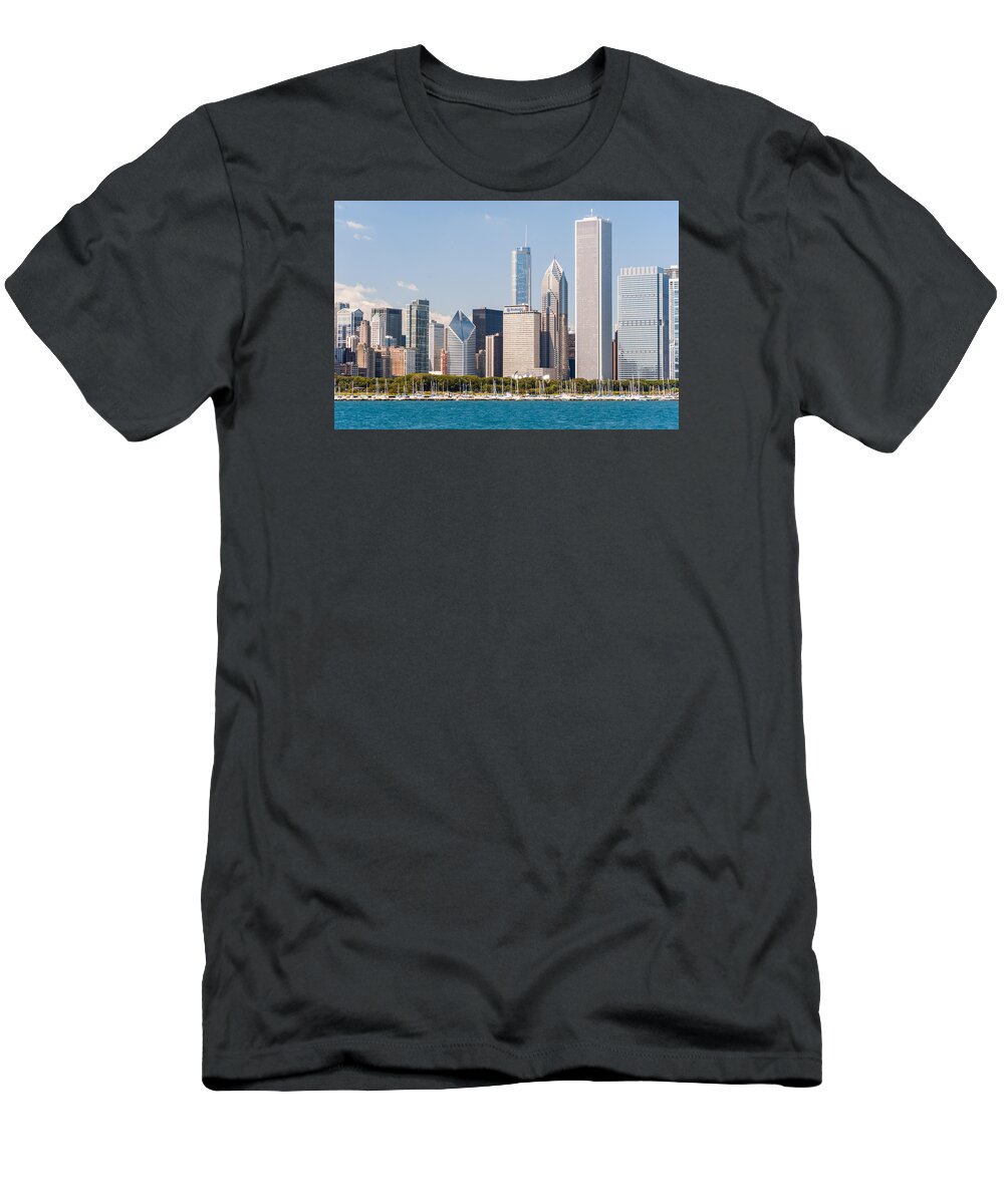 Landscape T-Shirt featuring the photograph Chicago Lakefront close up by Charles McCleanon