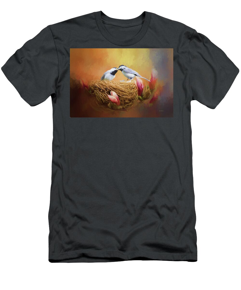 Chickadee T-Shirt featuring the photograph Chickadee Lunch by Ericamaxine Price
