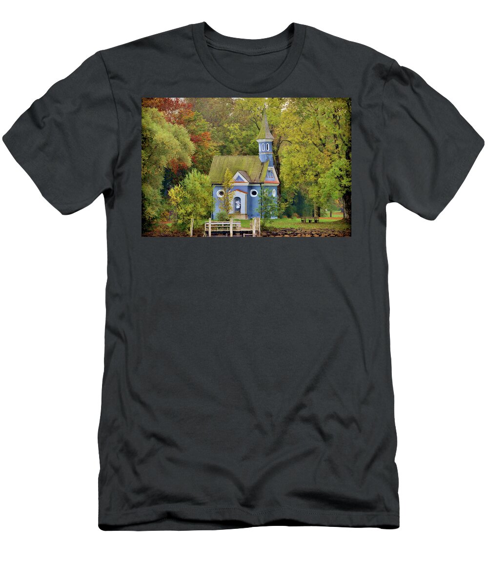 Bavaria, Holy Rush T-Shirt Chiemsee Lake, Church Cross by Pixels - Curt
