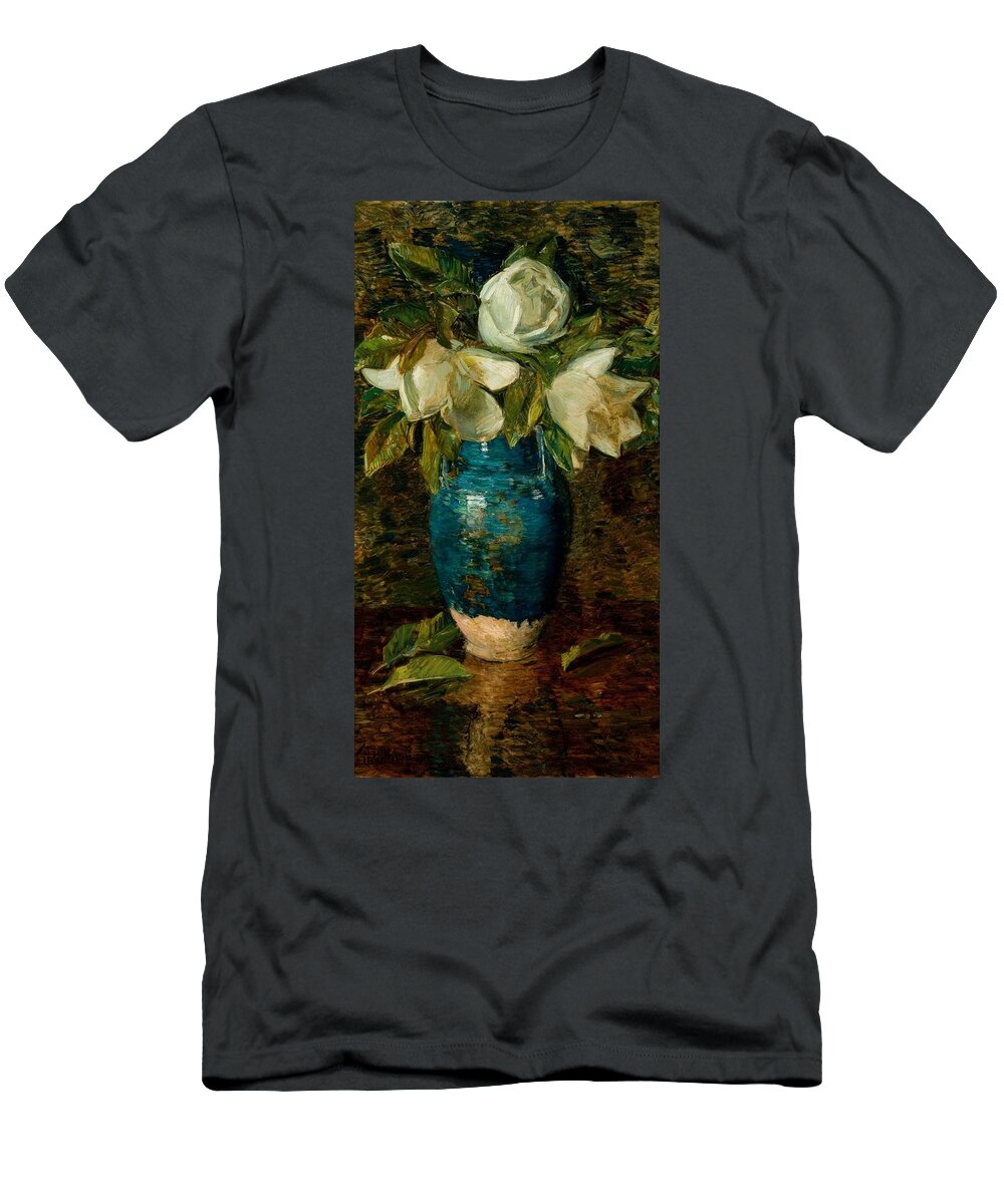 Giant Magnolias T-Shirt featuring the painting Childe Hassam by MotionAge Designs