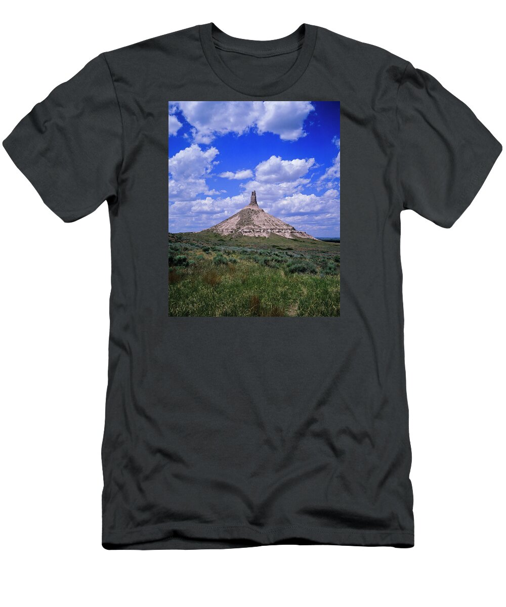 Chimney Rock T-Shirt featuring the photograph Chimney Rock by Robert Potts