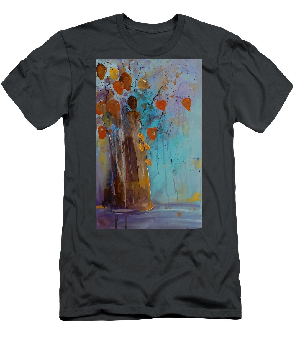 Chinese Lanterns T-Shirt featuring the painting Chinese Lanterns by Terri Einer