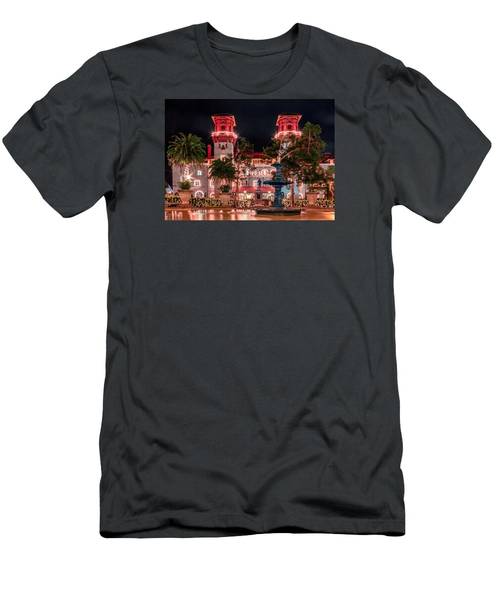 Alcazar T-Shirt featuring the photograph Christmas At The Lightner Museum by Traveler's Pics