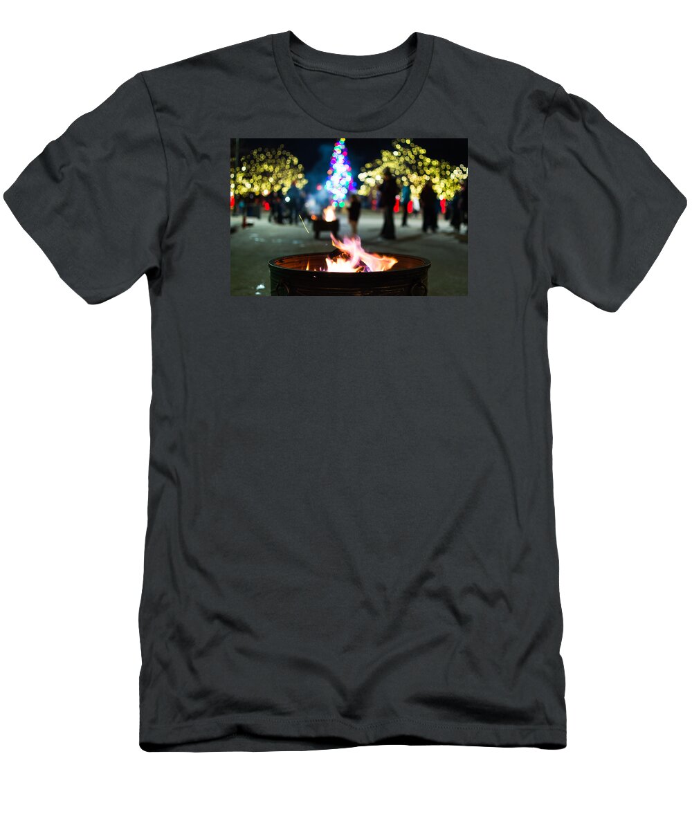 Fire T-Shirt featuring the photograph Christmas fire pit by Stephen Holst