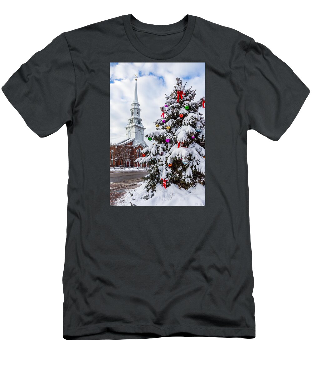 Portsmouth T-Shirt featuring the photograph Christmas Snow by Scott Patterson