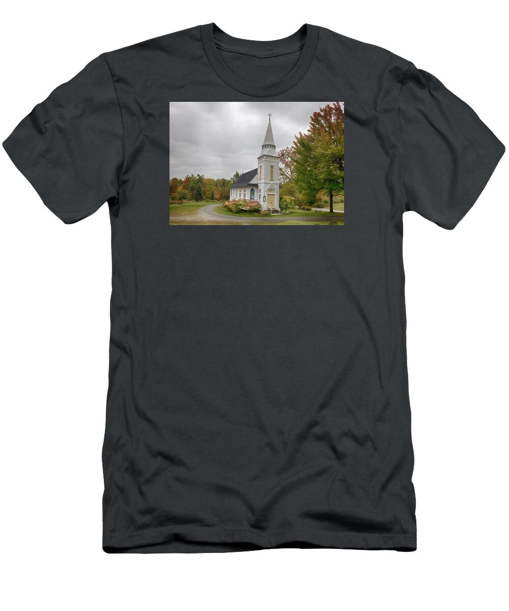 Autumn T-Shirt featuring the photograph Church at Autumn by Patricia Dennis