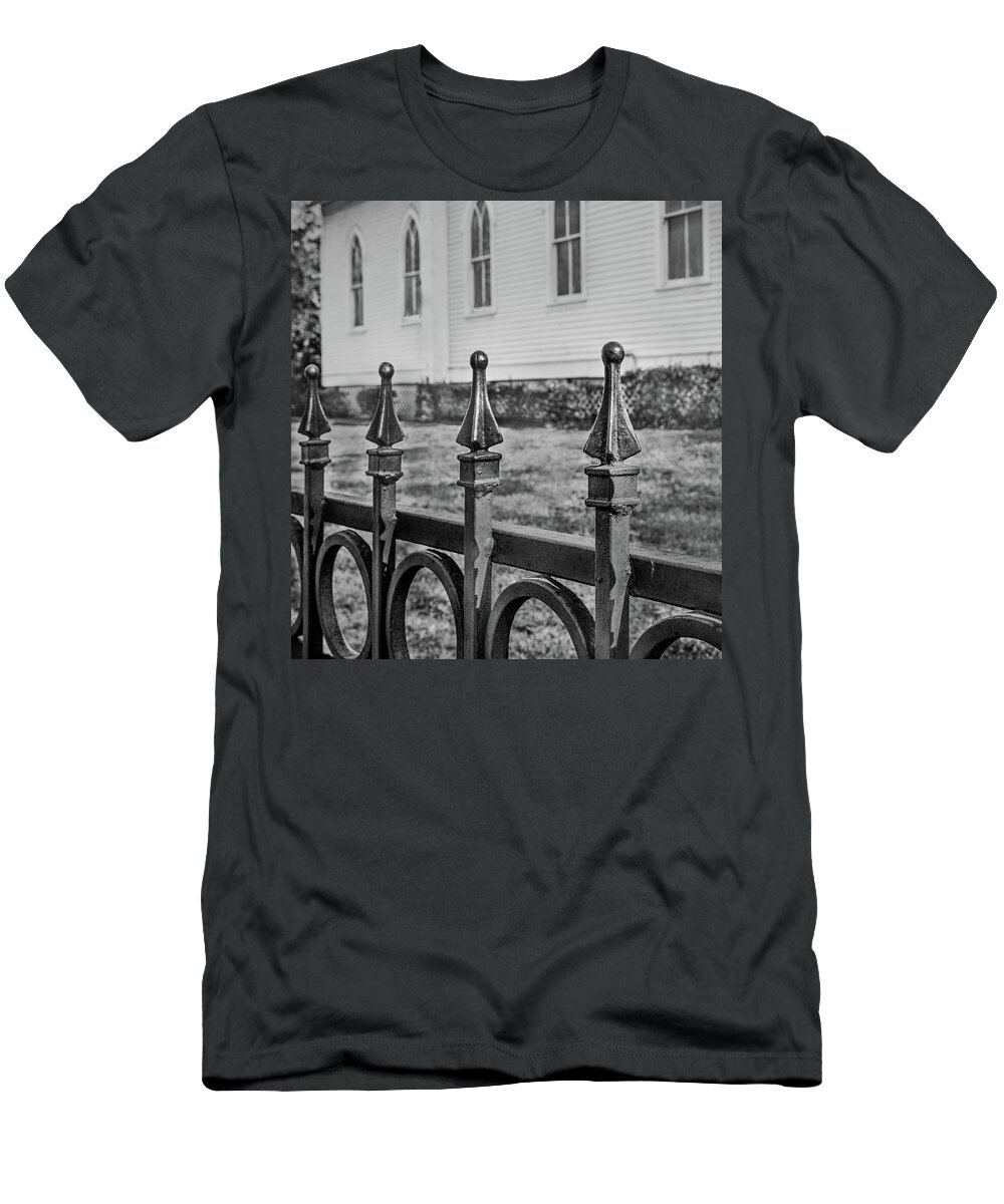 St Mary Mission Church T-Shirt featuring the photograph Church Fence by James Woody