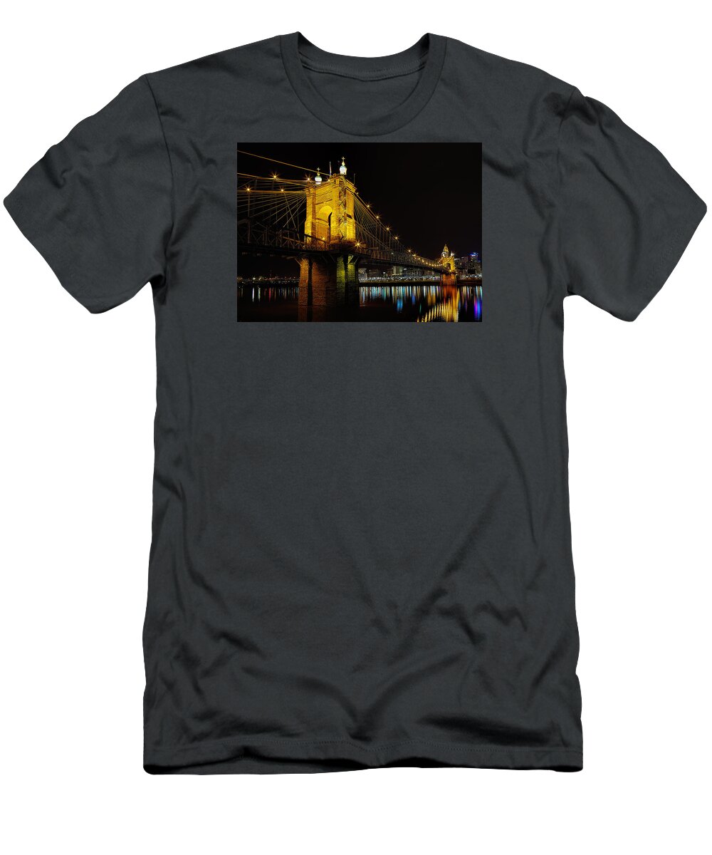 Roebling T-Shirt featuring the photograph Roebling Bridge by Deborah Penland