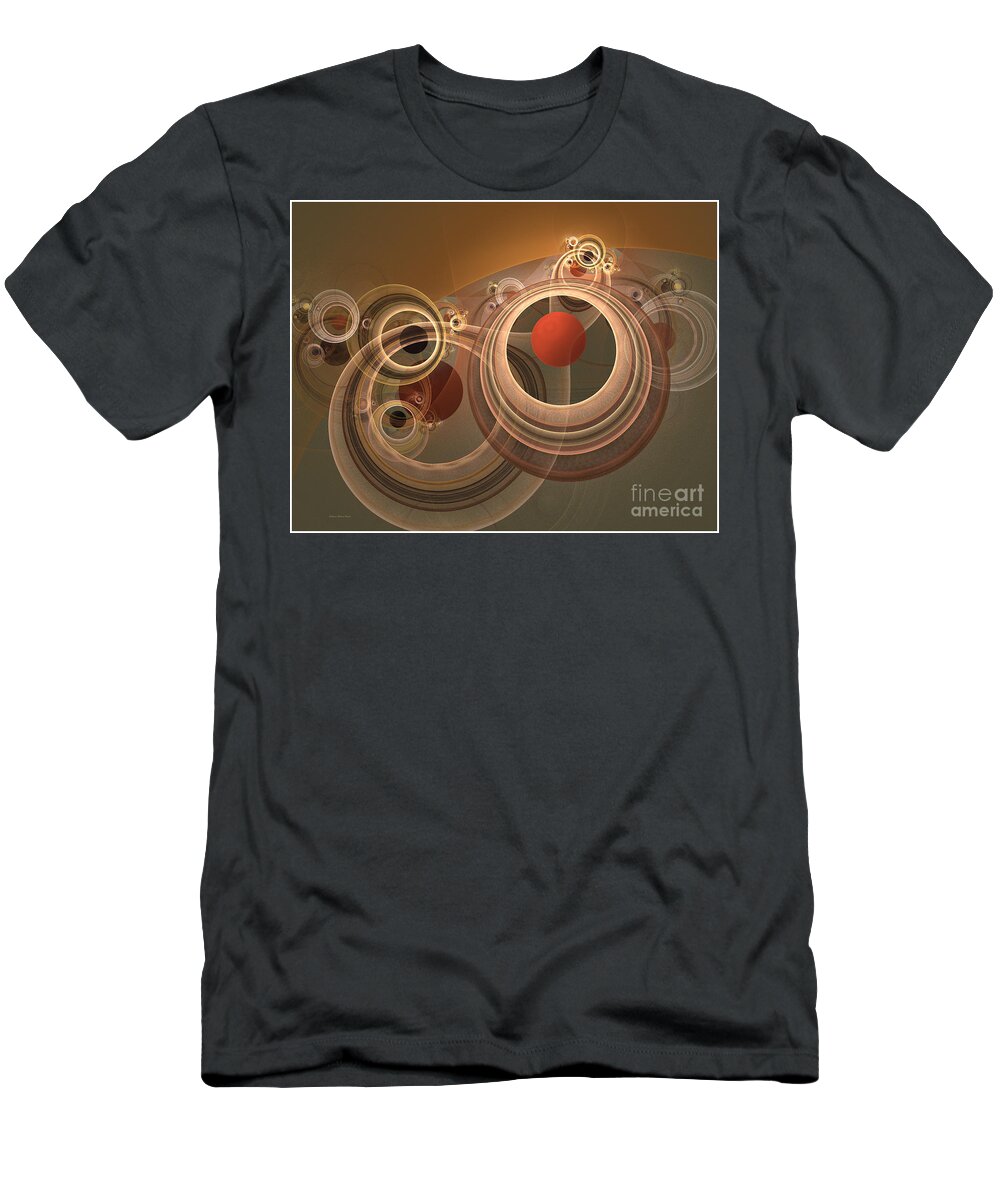 Digital T-Shirt featuring the digital art Circles And Rings by Deborah Benoit