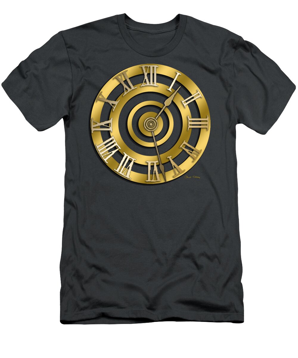Clock And Circle T-Shirt featuring the digital art Circular Clock Design by Chuck Staley