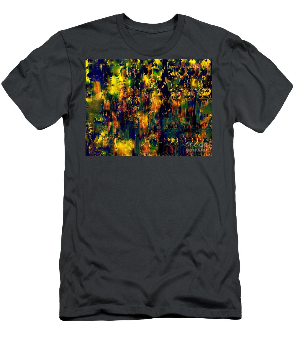 A-fine-art-painting-abstract-mixed Media. Acrylic T-Shirt featuring the mixed media Circus by Catalina Walker