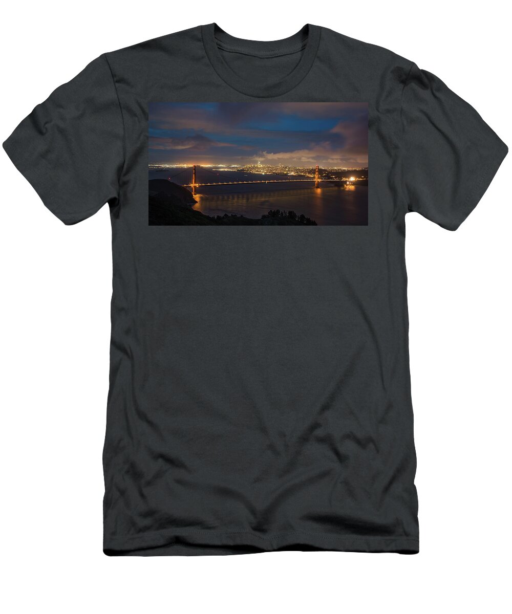 San Francisco T-Shirt featuring the photograph City And The Bridge by Stephen Holst