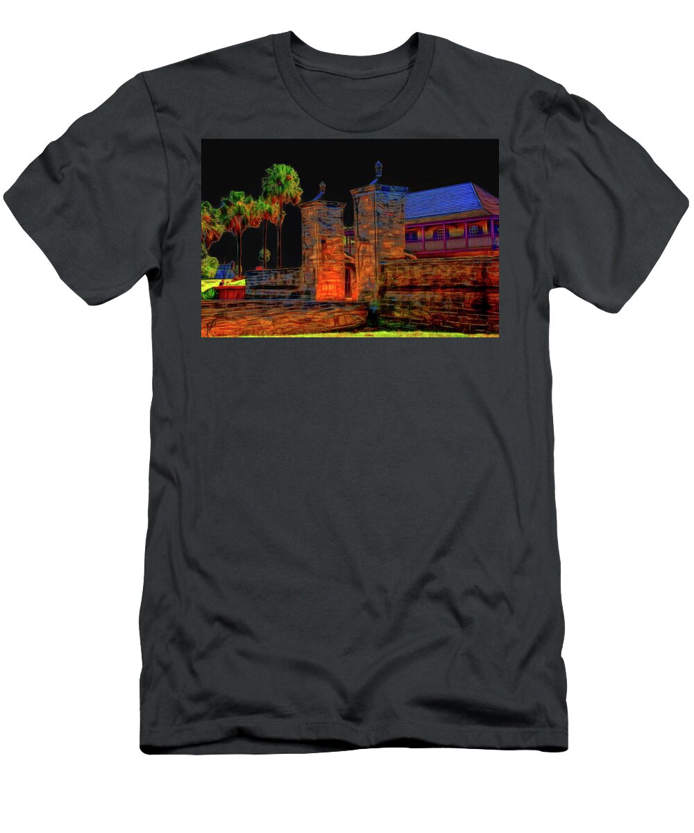 City Gates T-Shirt featuring the photograph City Gates Historic Saint Augustine Florida by Gina O'Brien