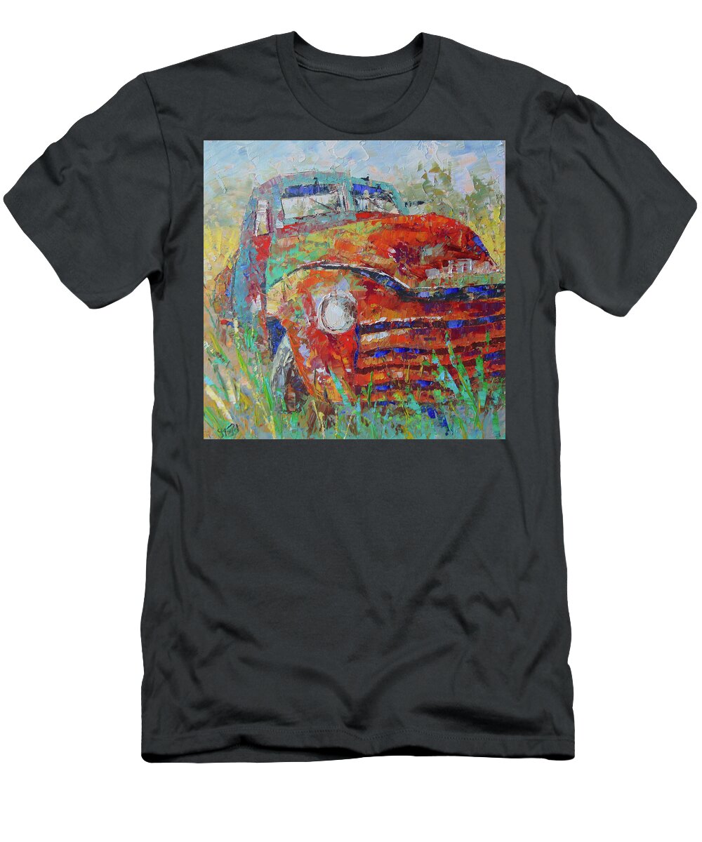 Impressionist T-Shirt featuring the painting Classic Car by Frederic Payet