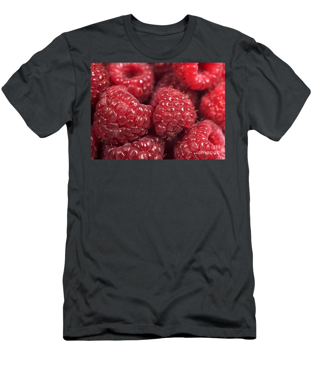 Botany T-Shirt featuring the photograph Close-up Of Red Raspberries by Gerard Lacz