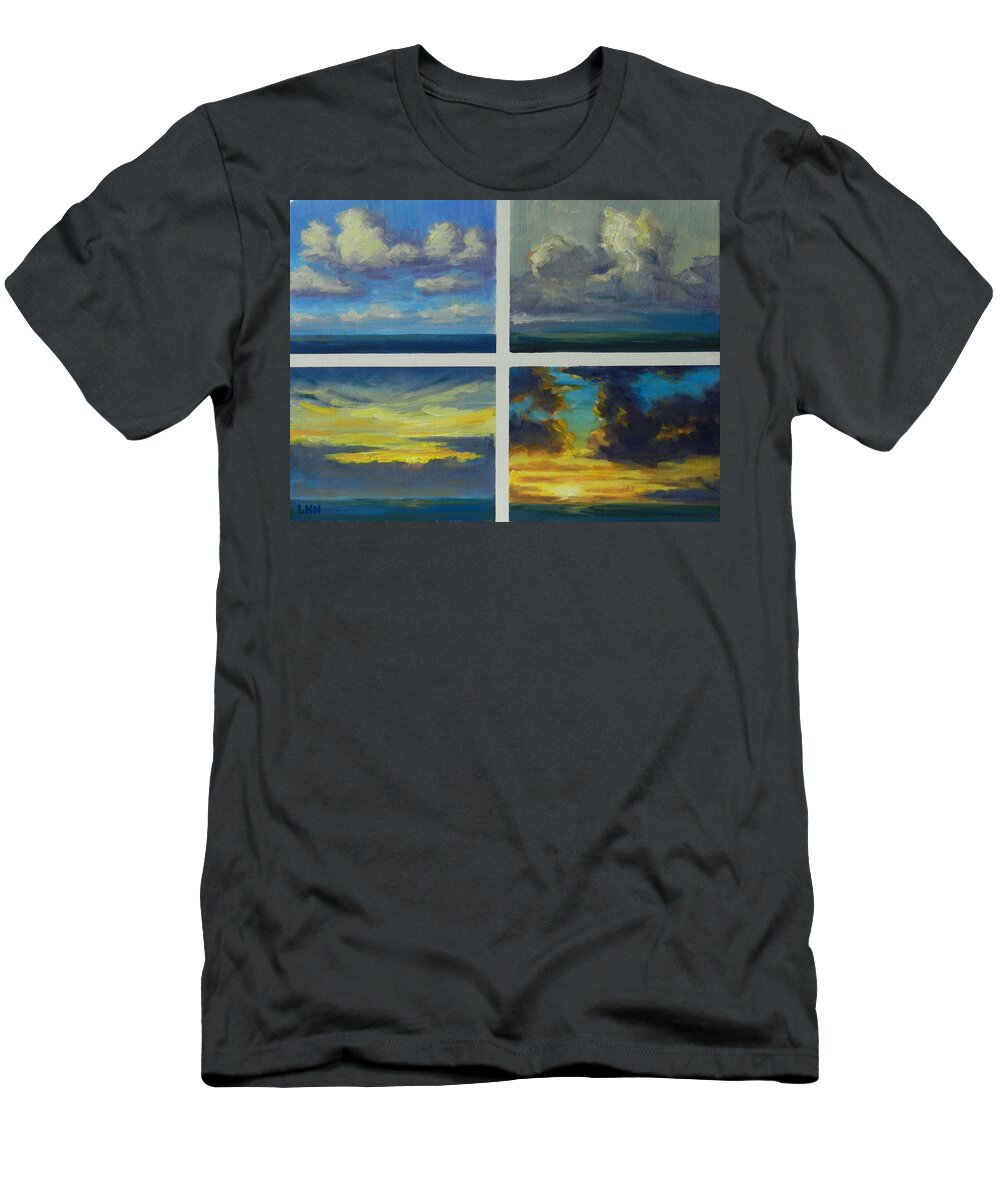 Skyscape T-Shirt featuring the painting Clouds by Ningning Li