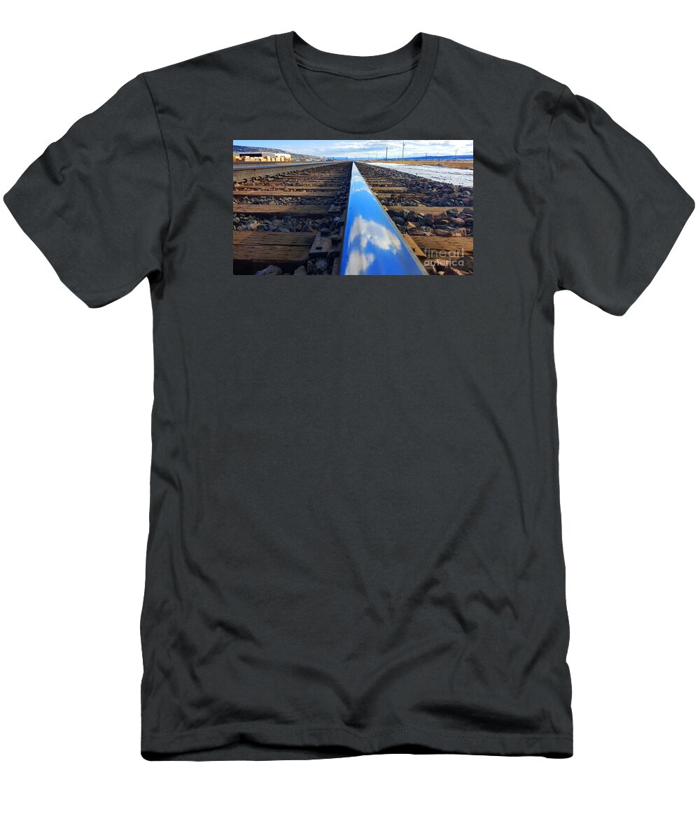 Southwest Landscape T-Shirt featuring the photograph Clouds on the rail by Robert WK Clark