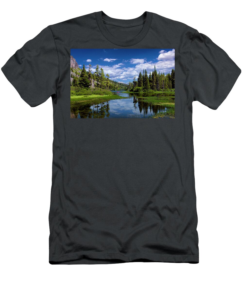 Sierra Nevada T-Shirt featuring the photograph Cloudy Twin Lakes by American Landscapes