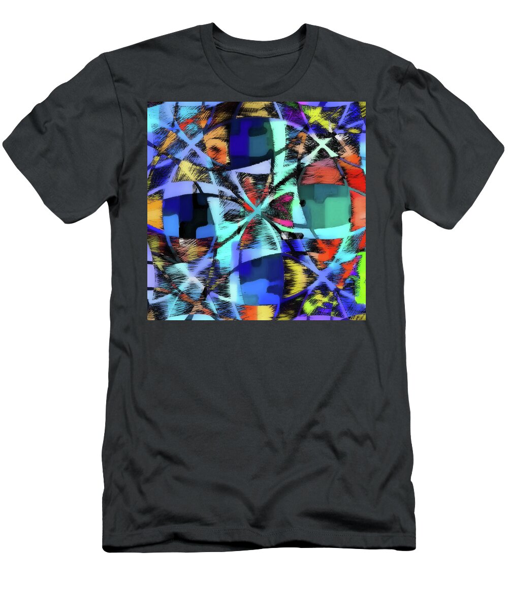 Abstract T-Shirt featuring the digital art Clover Star Swirled Abstract by DiDesigns Graphics