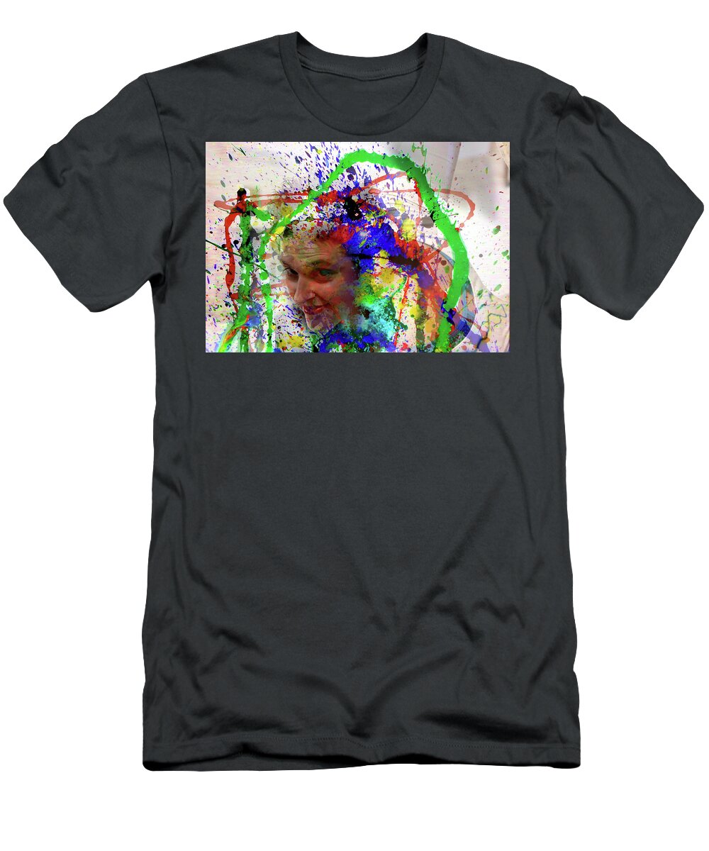 Clown T-Shirt featuring the painting Clown ? by Leigh Odom