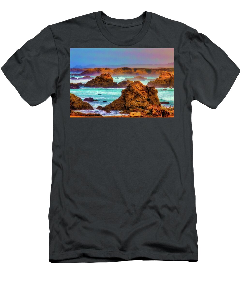 Wild Mendocino Coast T-Shirt featuring the photograph Coastal Mendocino Mist by Garry Gay
