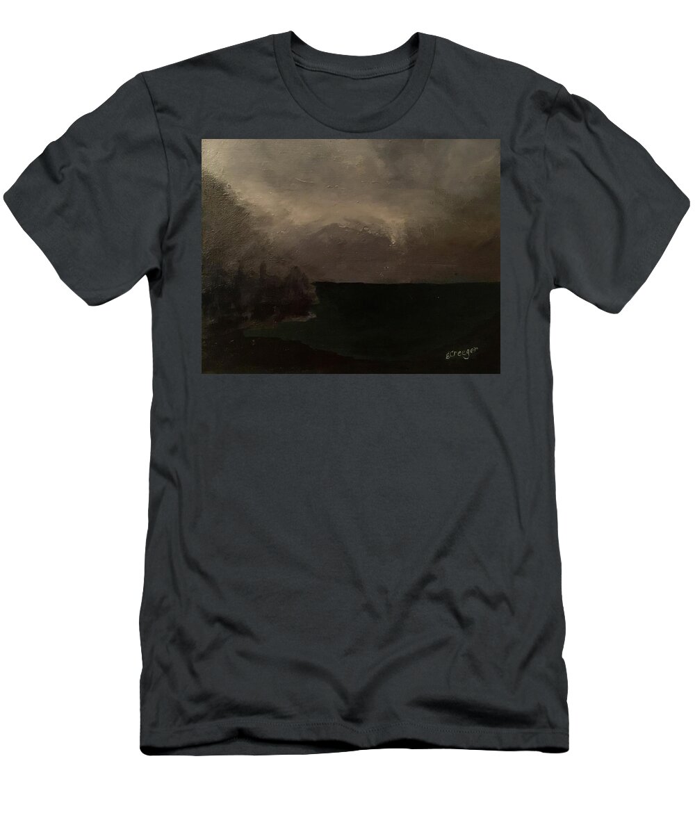 Painting T-Shirt featuring the painting Cold Fog and Sea by Esperanza Creeger