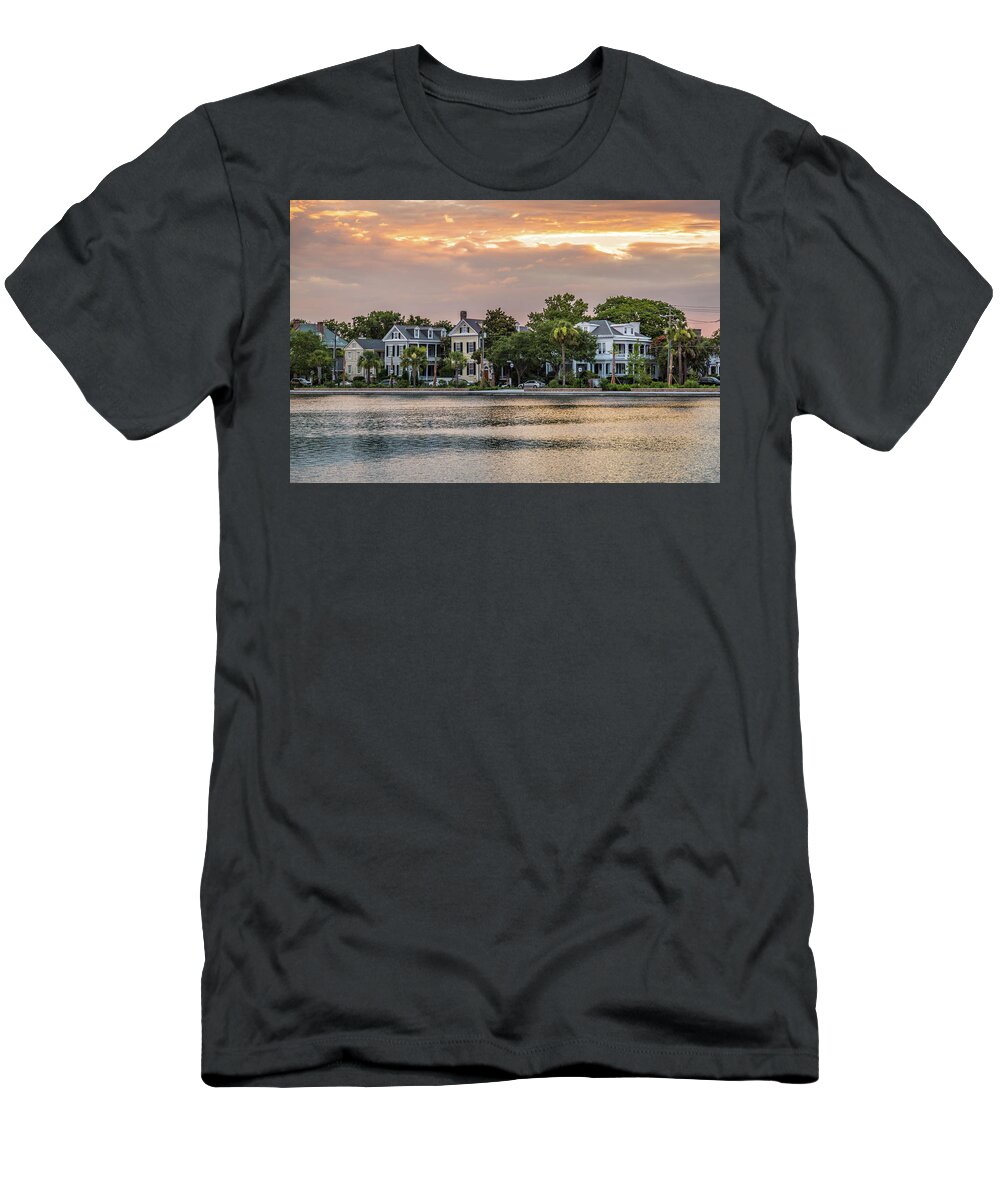 Charleston T-Shirt featuring the photograph Colonial Lake Charleston SC by Donnie Whitaker