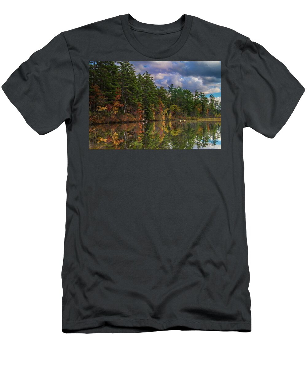 Songo Pond T-Shirt featuring the photograph Color at Songo Pond by Tim Kathka