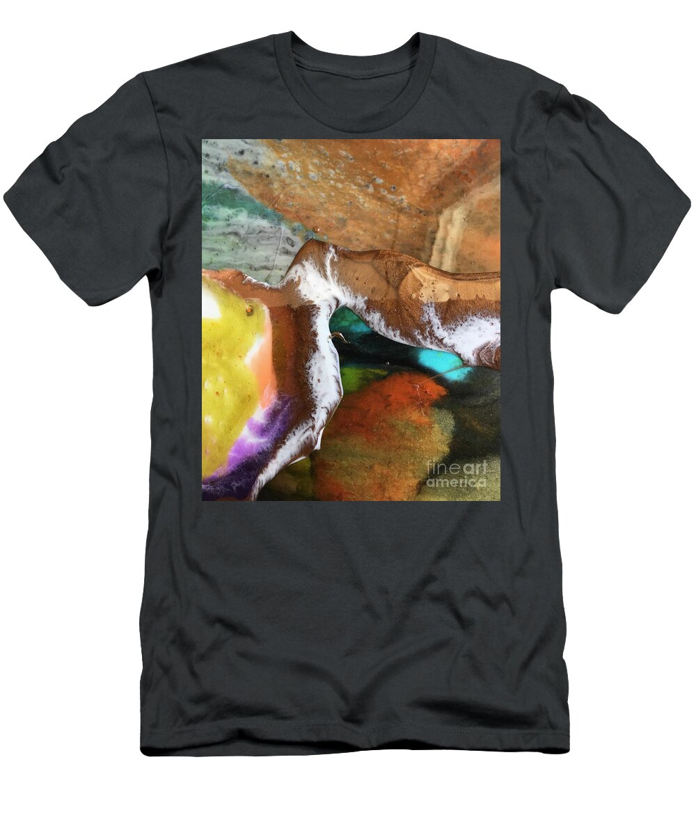 Original Resin Painting T-Shirt featuring the painting Snorkeling by Maria Karlosak