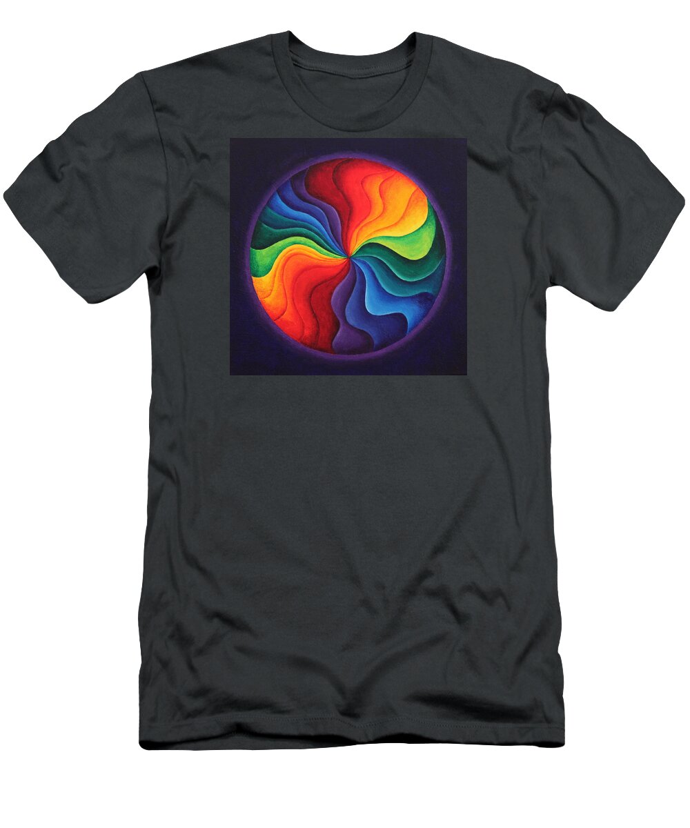 Mandala T-Shirt featuring the painting Color joy by Erik Grind