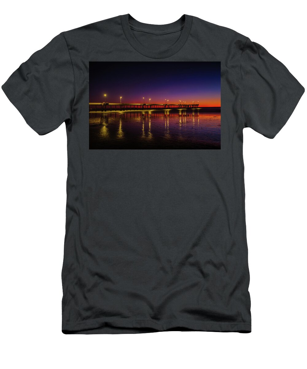 Los Angeles T-Shirt featuring the photograph Color on the Pier by Raf Winterpacht