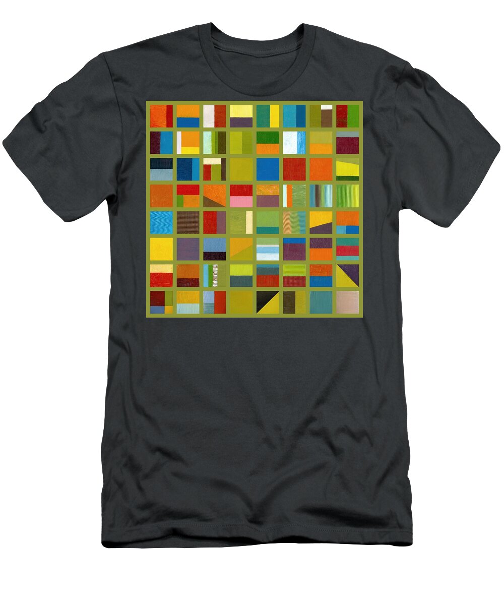 Abstract T-Shirt featuring the painting Color Study Collage 64 by Michelle Calkins