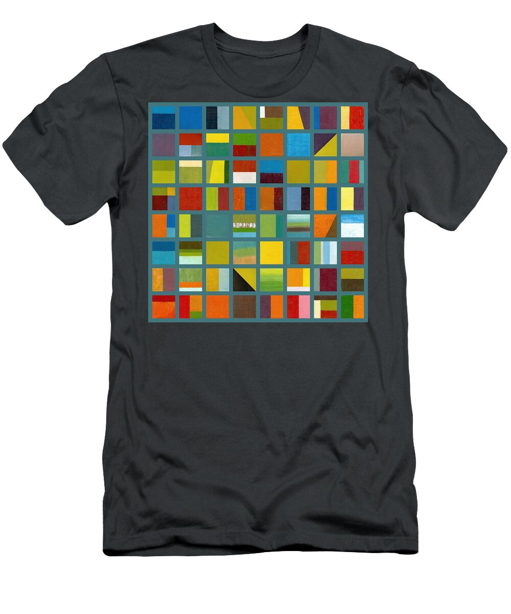 Abstract T-Shirt featuring the painting Color Study Collage 67 by Michelle Calkins