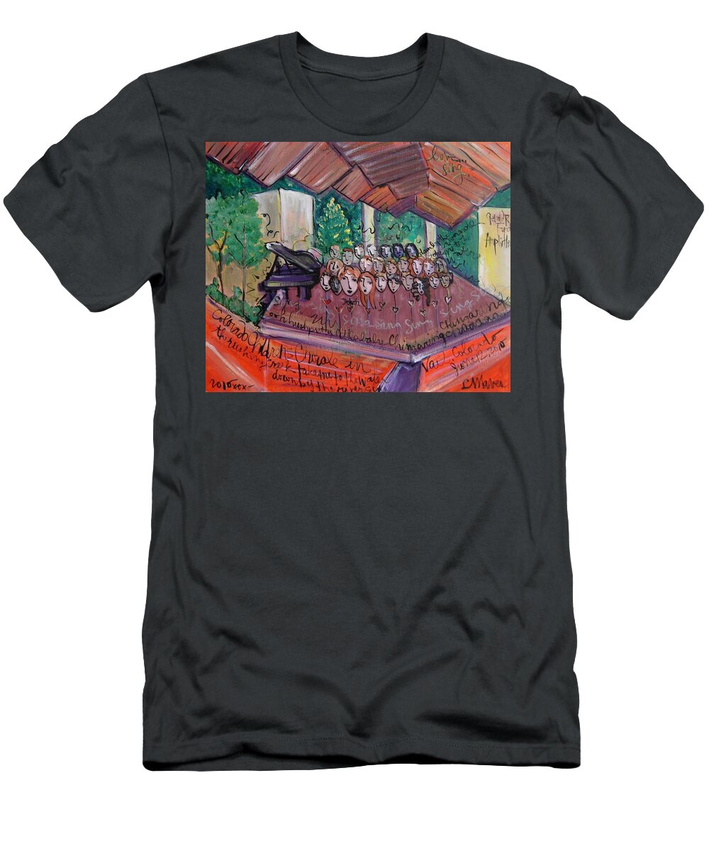Chorale T-Shirt featuring the painting Colorado Childrens Chorale by Laurie Maves ART