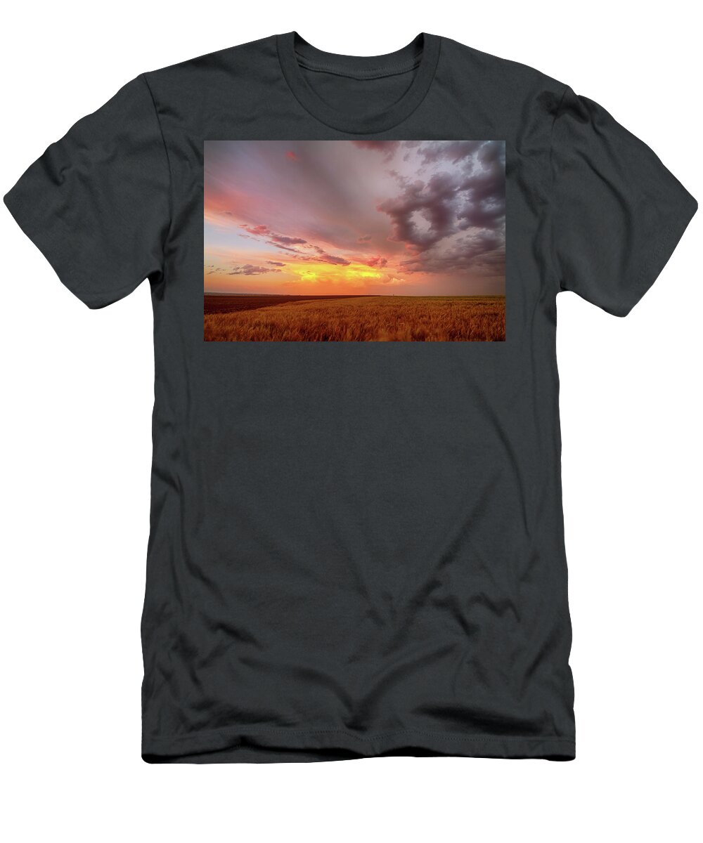 Colorado T-Shirt featuring the photograph Colorado Eastern Plains Sunset Sky by James BO Insogna