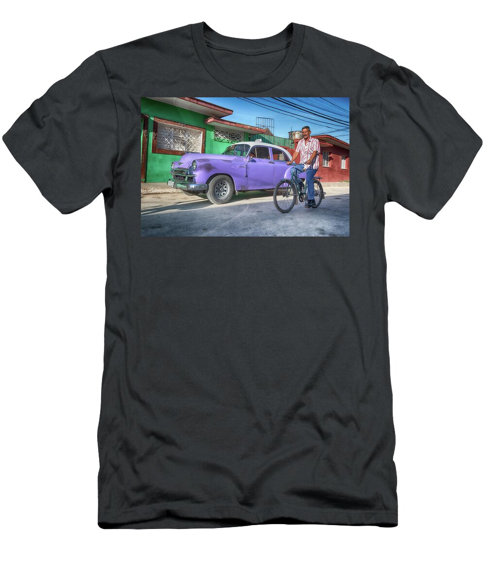 Americana T-Shirt featuring the photograph Colorful Cuban Streets by Bert Peake