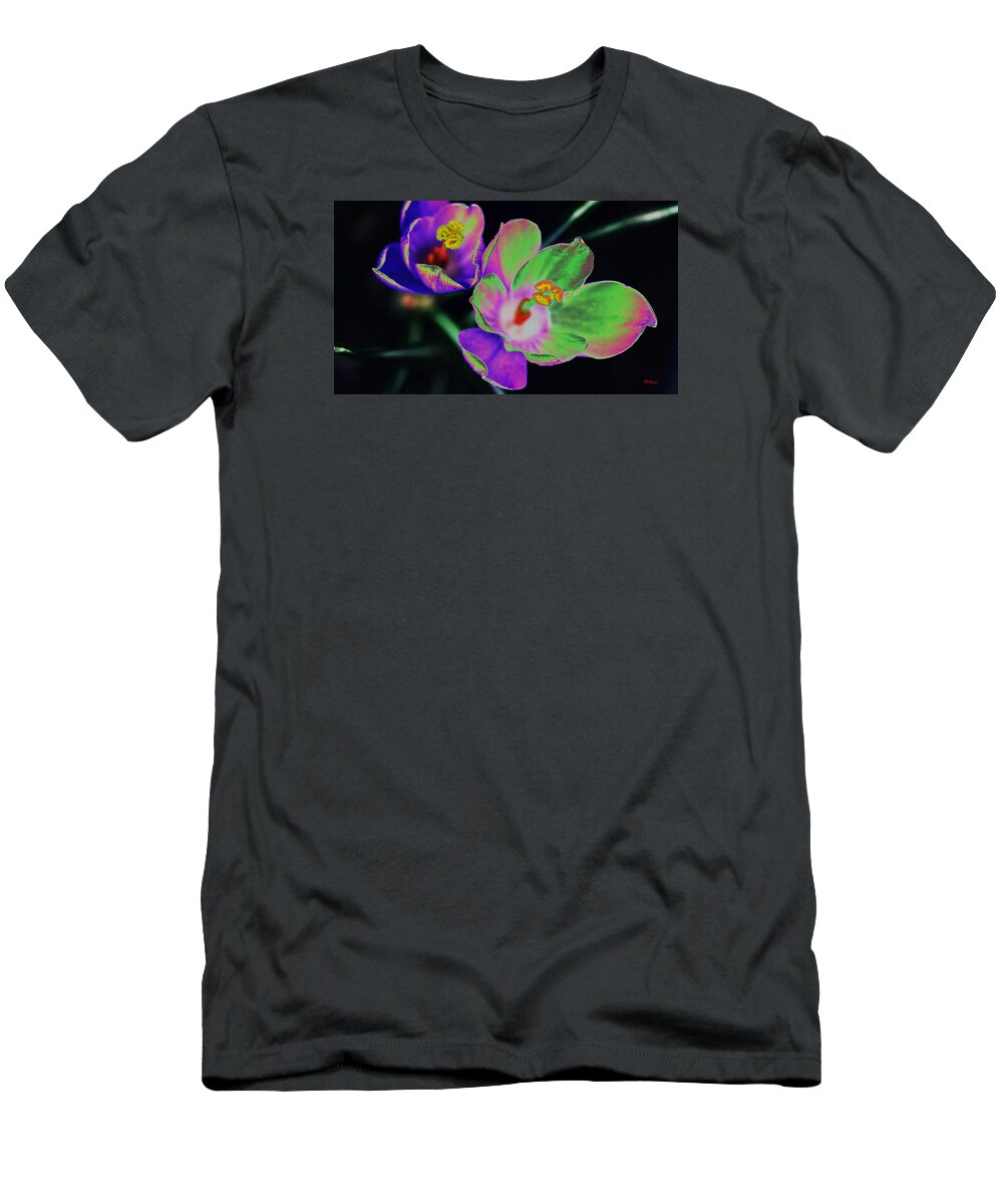 Abstract T-Shirt featuring the digital art Colorful Flowers by Gregory Murray