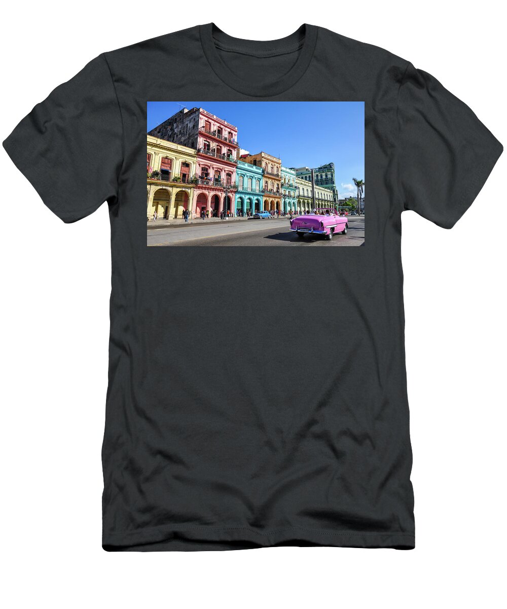 Caribbean T-Shirt featuring the photograph Colorful Havana by Joel Thai