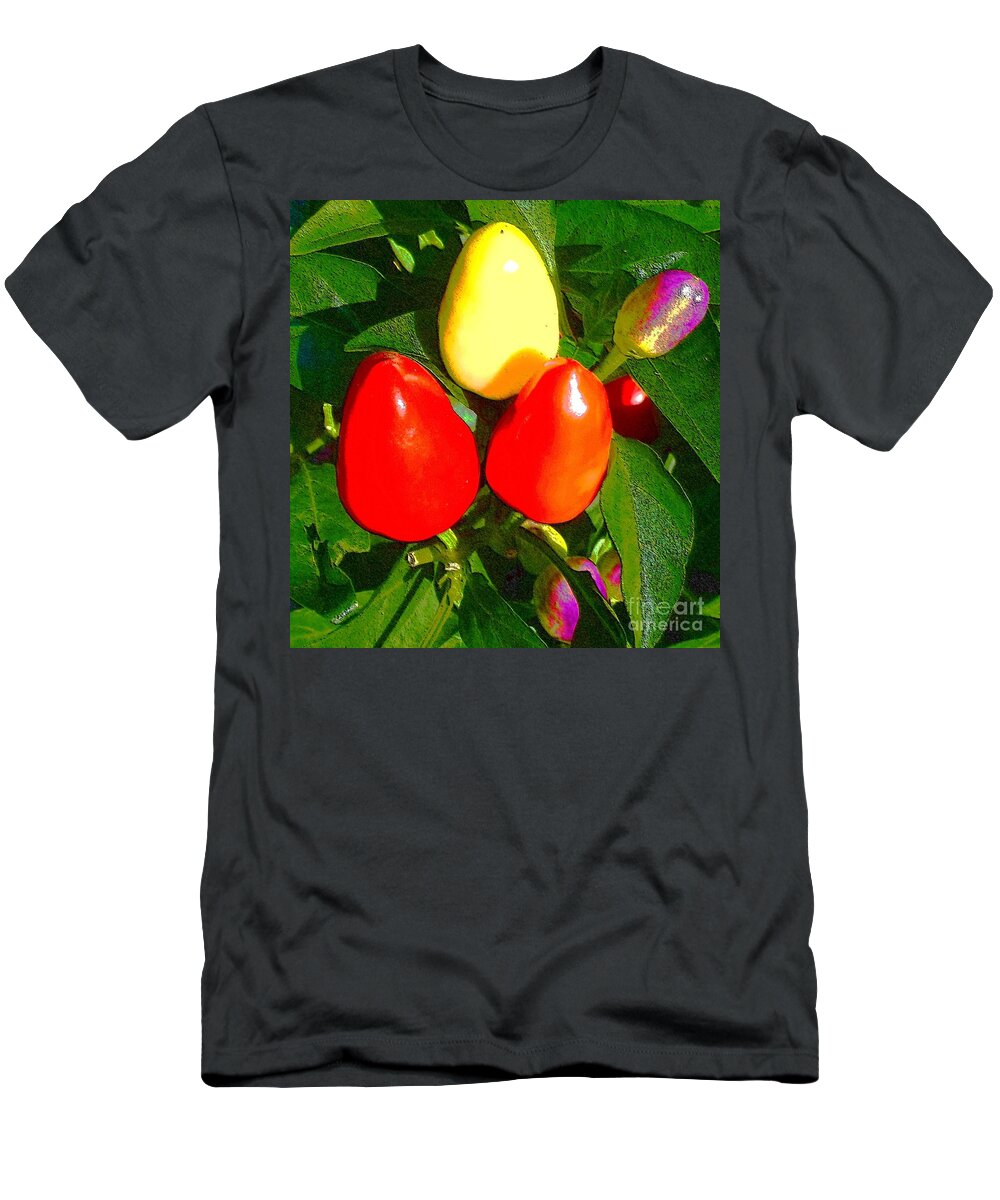 Pepper T-Shirt featuring the photograph Colorful Pepper Plant by Barbie Corbett-Newmin